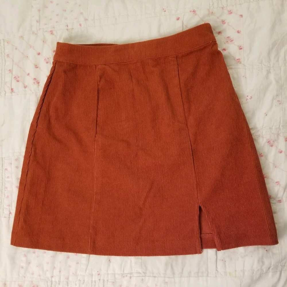 Beyond Her Burnt Orange Mini Skirt